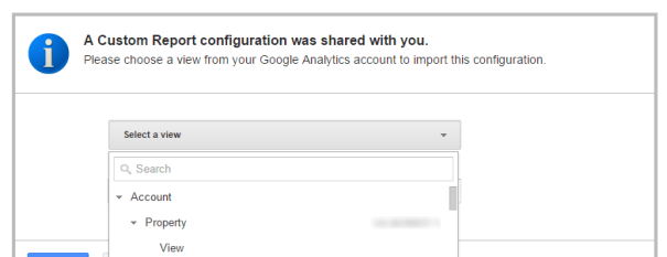Custom Report Sharing - Google Analytics