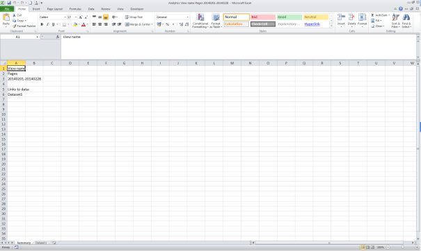 Google Analytics Excel Report