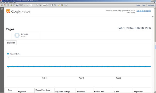 Google Analytics PDF Report