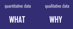 quantitative data - what; qualitative data -why